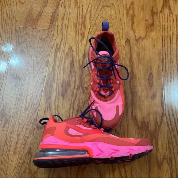 Nike Air Max 270 React in Mystic Red/Pink Blast/Habanero Red/Bright Crimson SZ 9 - Picture 9 of 15